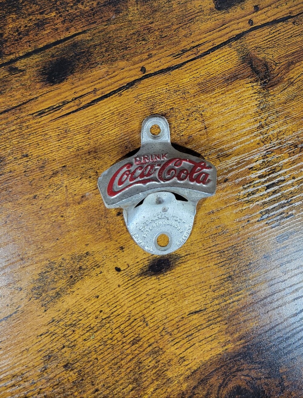 Vintage starr x Coca-Cola Red and Silver Wall Mounted Bottle Opener - Picture 2 of 10